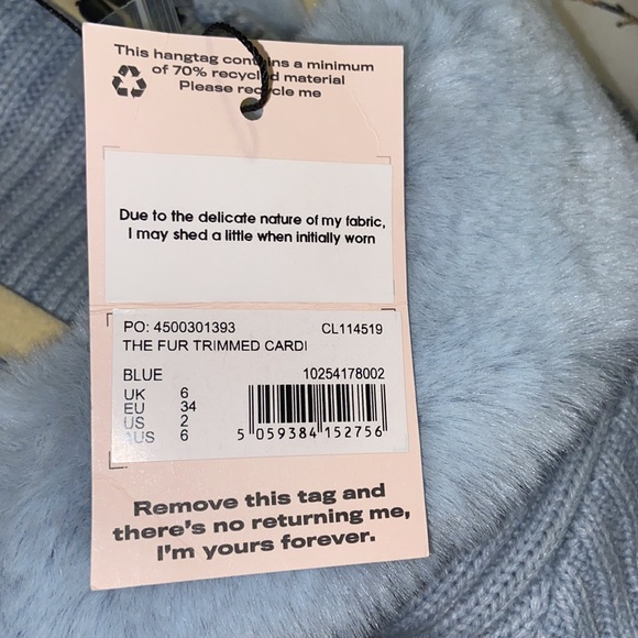 Missguided Light Blue Ribbed Cardigan - Picture 9 of 9